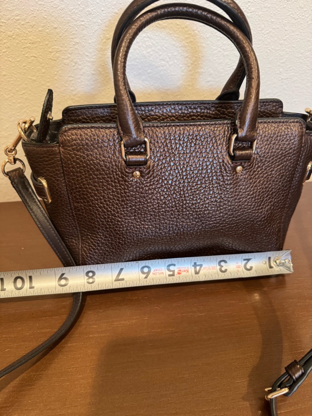 COACH Brown Pebbled Leather Satchel with Gold Hardware - like new condition. - Picture 4 of 14